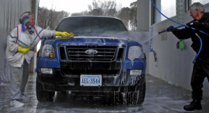 Men Washing a Car