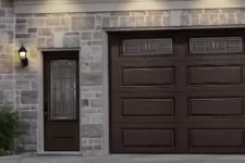 Garage door with windows