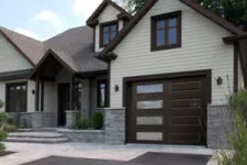 House with a garage door aluminum frame